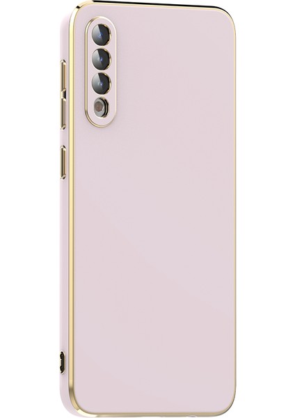 Samsung Galaxy A50 Kılıf Köşeli Altın Model Kapak