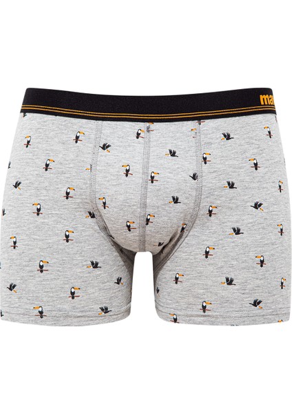 Erkek Baskılı Gri Boxer 0910713-82816