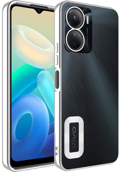 Vivo Y16 Kılıf Kamera Korumalı Logo Gösteren Şeffaf Kapak