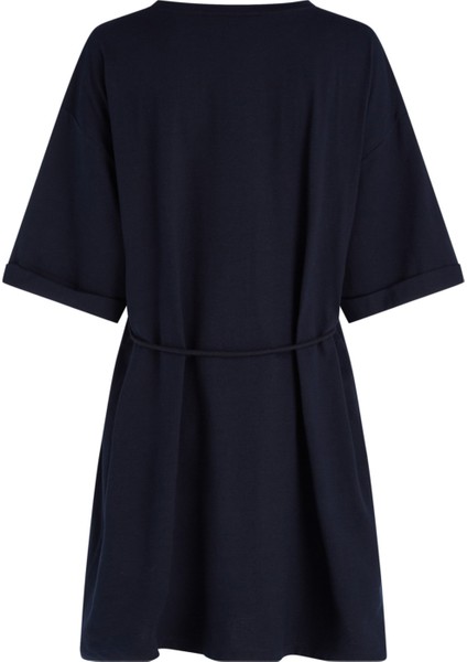 Bisiklet Yaka Mavi Midi Kadın Elbise WW0WW38628DW510 fiyatları