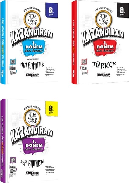8.Sınıf LGS Matematik + Türkçe + Fen 1. Dönem Soru Bankası Seti 3 Kitap 2023