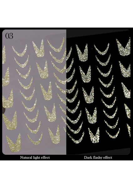 Nicole Diary 3D Reflektif Efekt Nail Art Sticker  Model - 3 (55881-3)