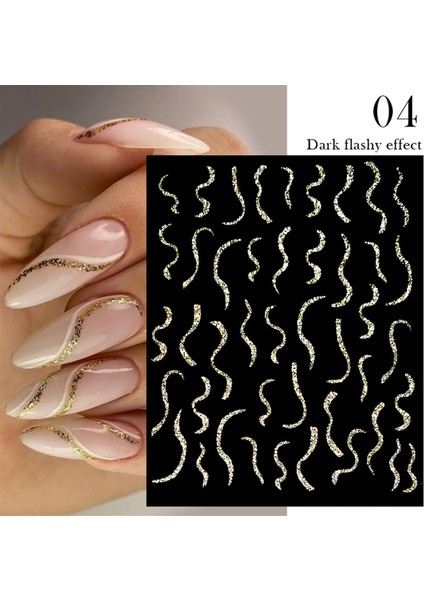 3D Reflektif Efekt Nail Art Sticker Model - 4 (55881-4) modelleri
