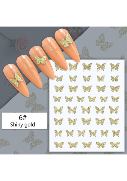 Nicole Diary 3D Reflektif Efekt Nail Art Sticker  Model - 6 (55881-6)