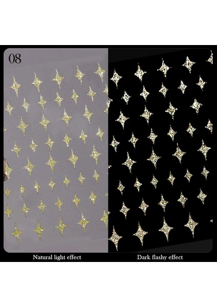 3D Reflektif Efekt Nail Art Sticker Model - 8 (55881-8)