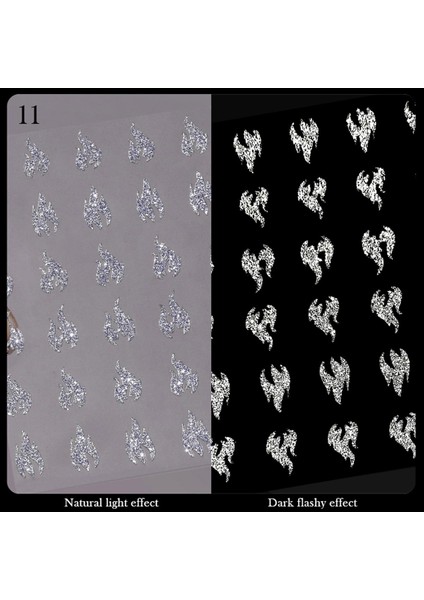 3D Reflektif Efekt Nail Art Sticker Model - 11 (55881- 11)