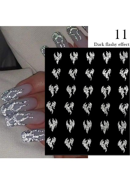 3D Reflektif Efekt Nail Art Sticker Model - 11 (55881- 11)