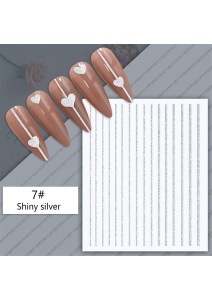 3D Reflektif Efekt Nail Art Sticker Model - 12 (55881- 12)