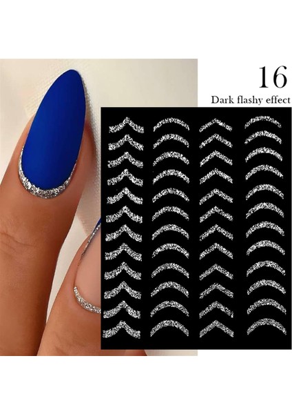 3D Reflektif Efekt Nail Art Sticker Model - 16 (55881- 16) modelleri