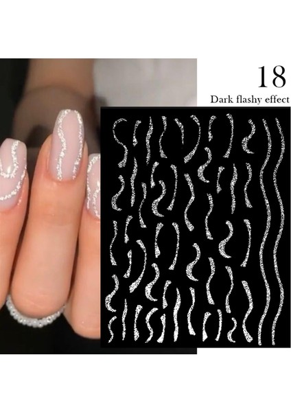 Nicole Diary 3D Reflektif Efekt Nail Art Sticker  Model - 18 (55881- 18)