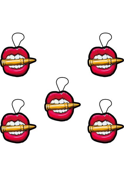 Jethızında 5'li Set Dudak Kurşun Tasarımlı Dekoratif Oto Kokusu