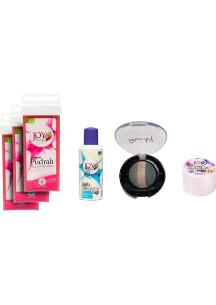3 Adet Kartuş Agda Pudralı +125 ml Yağ+10 mt Bez+33 Numara 3lü Göz Farı