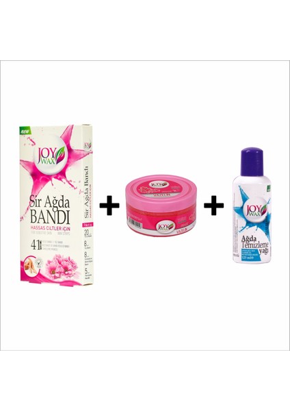 4’lü Ağda Bandı Pudralı+Vazelin PİNK+125ML Yağ