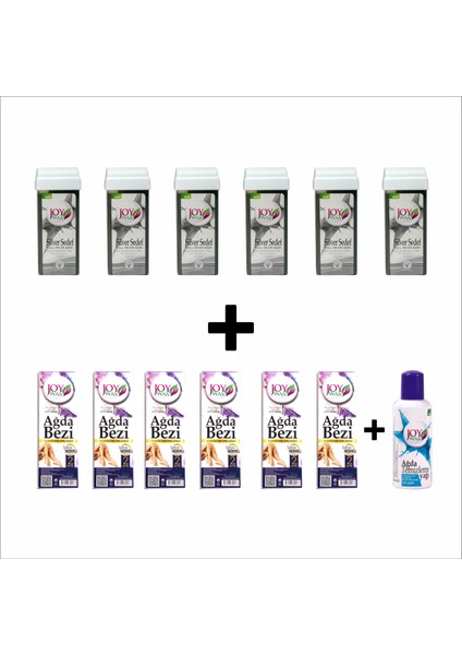 6'lı Kartuş Ağda Silver, 6'lı 2mt Bez, 125ML Yağ
