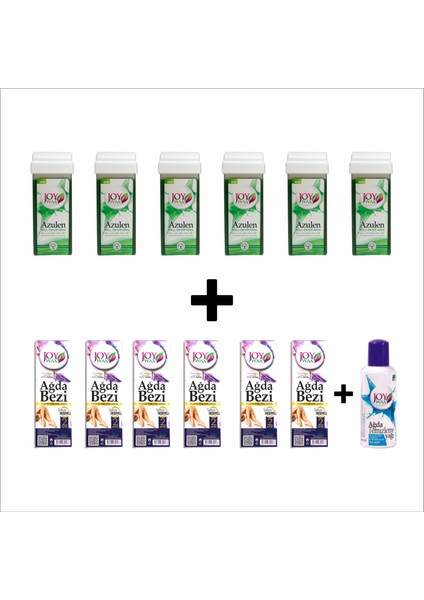 6'lı Kartuş Ağda Azulen, 6'lı 2mt Bez, 125ML Yağ