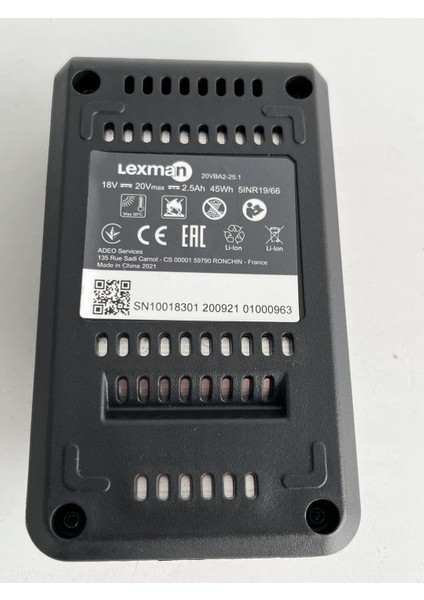 Lexman 18V 2.5AH Li-Ion Akü 20VBA2-25.1 (Kutusuz)
