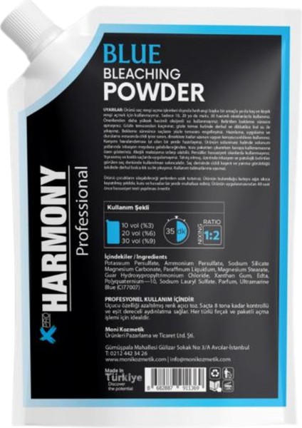 x Proharmony Superıor Lıghtenıng Bleachıng Powder Açıcı 500 gr Blue