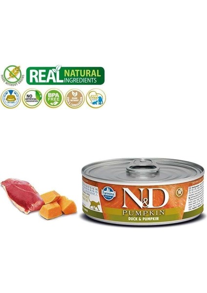 Balkabaklı Tahılsız Ördekli Yetişkin Kedi Konservesi 80 gr