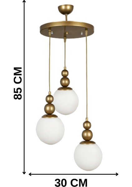 Venüs 3'lü Sarkıt Eskitme Model- Beyaz Cam - Oturma Odası- Salon - Yatak Odası - Modern Avize modelleri