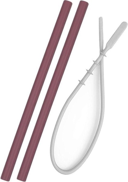Silikon Pipet 2li ve Temizleme Fırçası Bordo