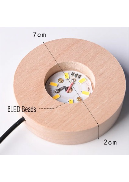 Büyük Boy Işıklı Ahşap Kaideli Yonca Temalı Cam Küre 8cm