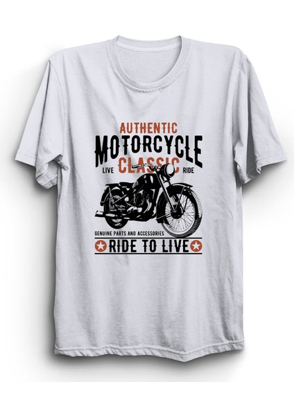 Motorcycle, Motorsiklet, Motorbike, Ride To Live Tişört