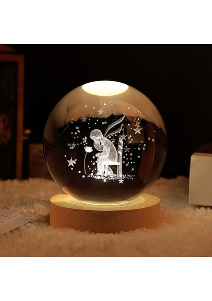 Küçük Prens Işıklı Ahşap Kaideli 2'lü Cam Küre 8cm*6cm indirimleri