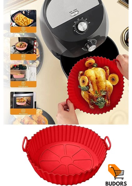 Air Fryer Silikon Sepet + Air Fryer Muffin Kek Kalıbı 2 Si 1 Arada Hava Fritözü Aksesuarları