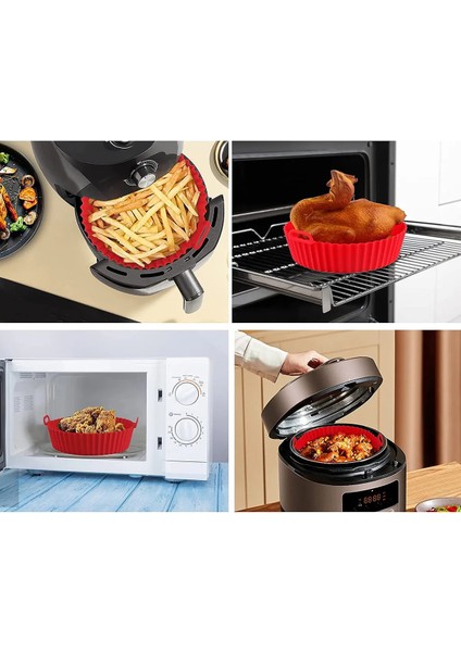 Air Fryer Silikon Sepet + Air Fryer Muffin Kek Kalıbı 2 Si 1 Arada Hava Fritözü Aksesuarları