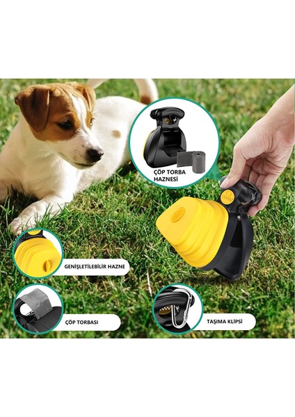 Taşınabilir Pet Kaka Dışkı Toplama Kepçesi Dog Poop Scooper Sarı Renk 1 Adet