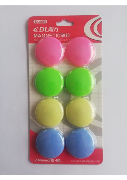 Renkli Magnet Mıknatıslı 40MMX8