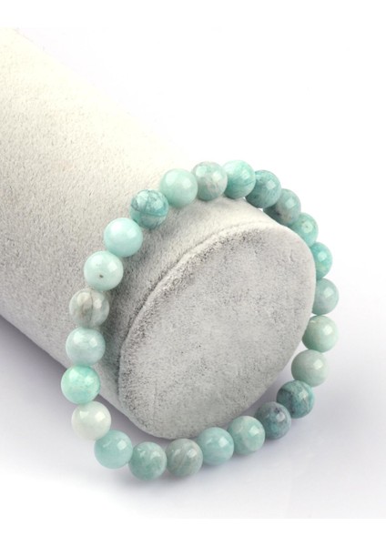 Amazonit Doğal Taş Bileklik 8mm Küre Kesim