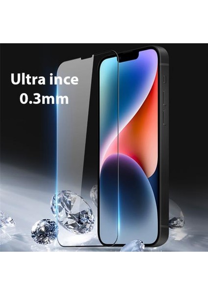 Polham 9h 0.3mm Iphone 13, 13 Pro ve 14 6.1 Inch Uyumlu Ful Kaplama Kırılmaz Ekran Koruyucu