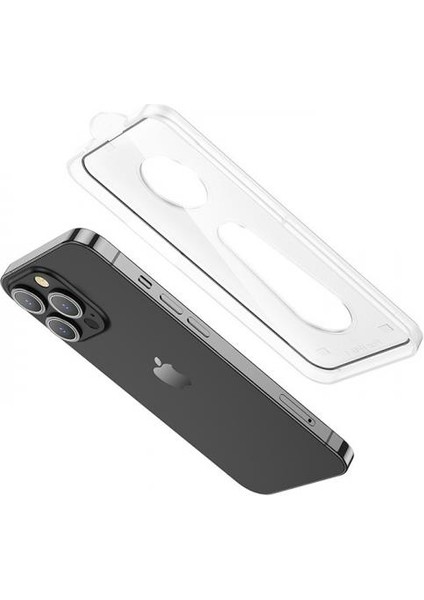 Polham Montaj Aparatlı 0.3mm iPhone 14 Pro 6.1 Ful Kaplama Kırılmaz Ekran Koruyucu, 9h Dayanıklı