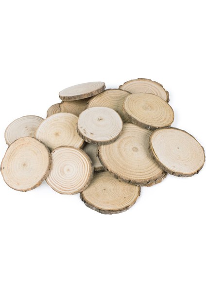 Etkinlik Süsleri (5-8cm, 20 Adet) Doğal Renk Ağaç Kabuğu Ahşap Dilimleri Sanat ve El Sanatları Için