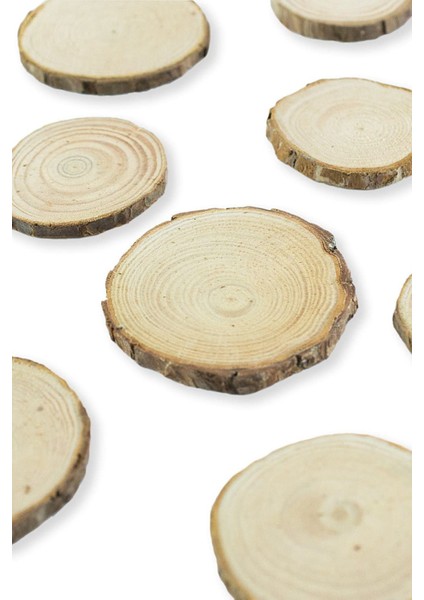 Etkinlik Süsleri (5-8cm, 20 Adet) Doğal Renk Ağaç Kabuğu Ahşap Dilimleri Sanat ve El Sanatları Için modelleri