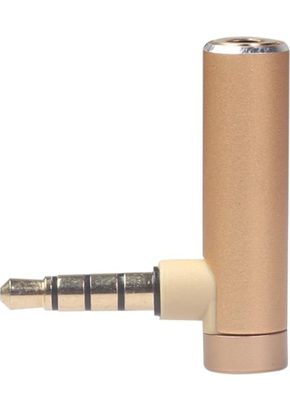 Erkek Kadın Ses Adaptörü Dik Açı Jack Converter Kulaklıklar Altın (Yurt Dışından)
