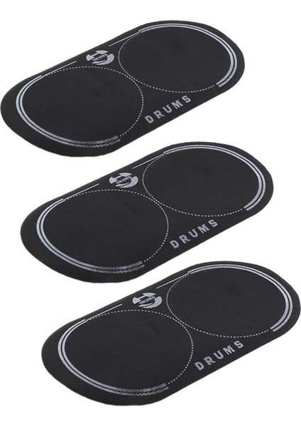 Bas Davul Perküsyon Enstrüman Aksesuarları Için 3pcs Siyah Çift Pedal Yaması (Yurt Dışından)