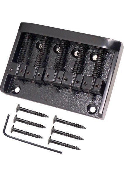 5-String Bas Köprüsü Gümüş / Kilitleme Çinko Eyer 83MM Siyah (Yurt Dışından)