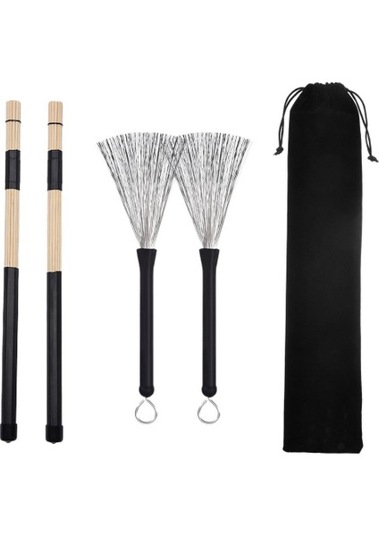 1 Takım Drum Sticks Çırpıcı Çubuklar Davul Fırçalar W / Çanta Drum-Player Siyah Için (Yurt Dışından) modelleri