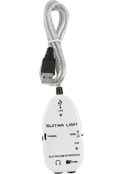 Gitar USB Arabirim Link Ses Kablosu Adaptörü Pc / Mac Kayıt Beyaz (Yurt Dışından)