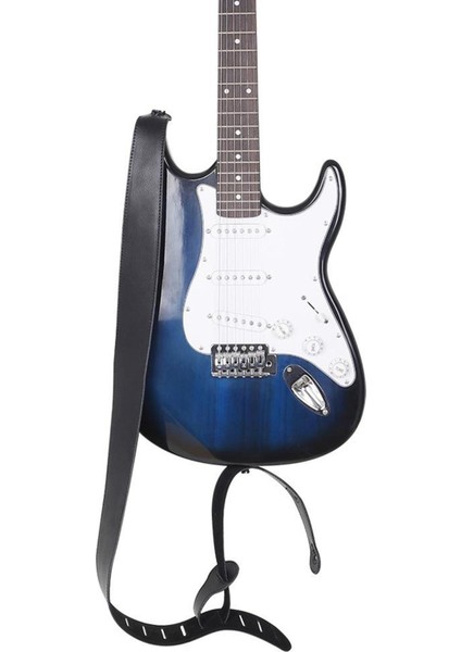 Tam Gitar Kayışı Rahat ve Ayarlanabilir Kolay Deri Tasarım- Koyu Kırmızı (Yurt Dışından)