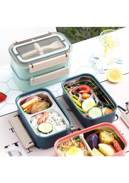 Vagon Life Lunchbox Paslanmaz Çelik 1600ML VGN-494 Mavi