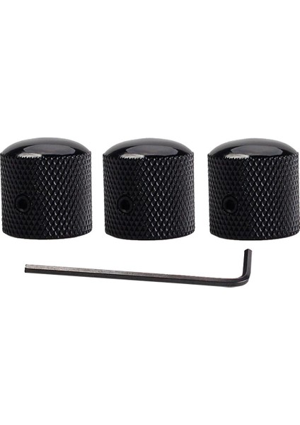 3 Parça Siyah Metal Dome Topuzu Ses Ton Kontrol Topuzu Gitar Yedek Parça (Yurt Dışından)