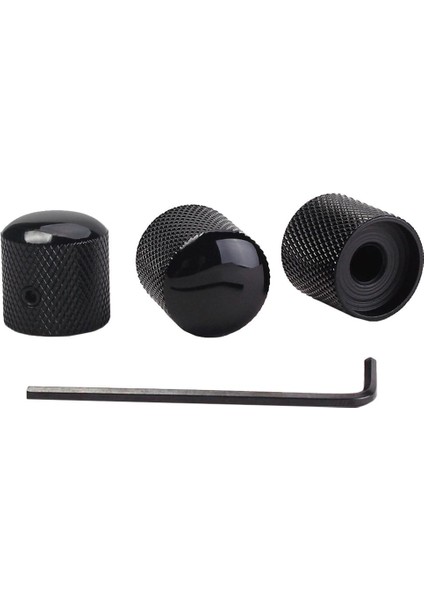 3 Parça Siyah Metal Dome Topuzu Ses Ton Kontrol Topuzu Gitar Yedek Parça (Yurt Dışından)