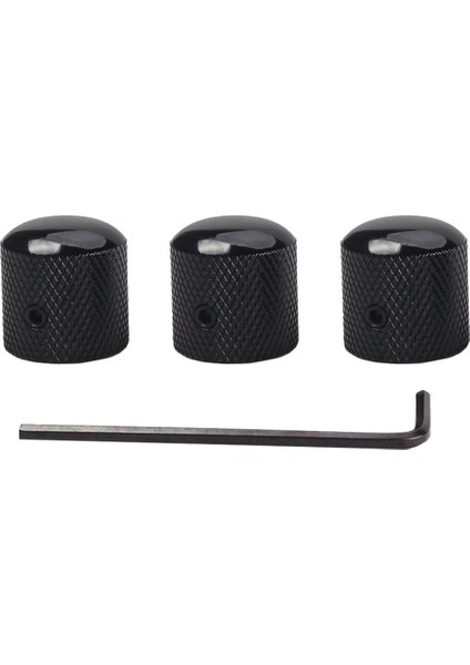 3 Parça Siyah Metal Dome Topuzu Ses Ton Kontrol Topuzu Gitar Yedek Parça (Yurt Dışından)
