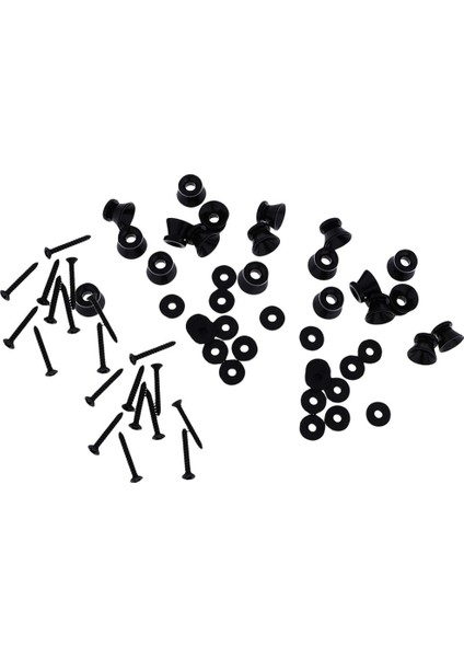 20 Adet / Takım Siyah Eectrik Gitar Bas Kayışı Kilit Kuyruk Pin Ukulele Pins Düğmesi (Yurt Dışından)