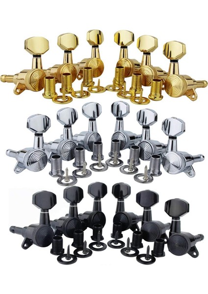 6 / Set Gitar Dize Tuning Pegs Makinesi 1:18 Elektrikli Akustik Gitarlar Için Altın 6r (Yurt Dışından)