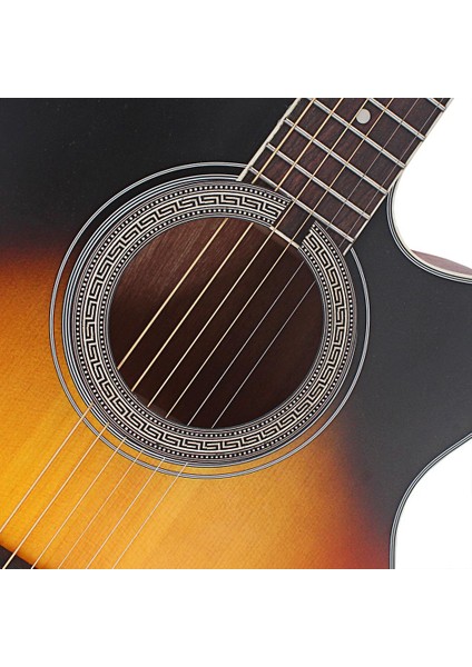 Gitar Ses Delik Rozet Soundhole Kakma Çapı 91MM Ahşap El Yapımı (Yurt Dışından)