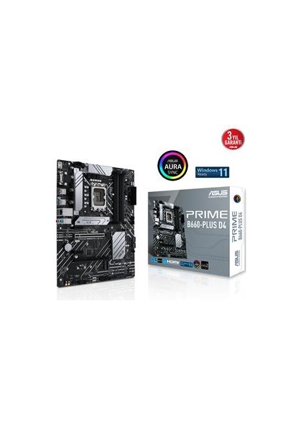 Prime B660-PLUS D4 1700P Ddr4 Ses Glan Dp/hdmı/vga Sata3 Usb3.2 Atx